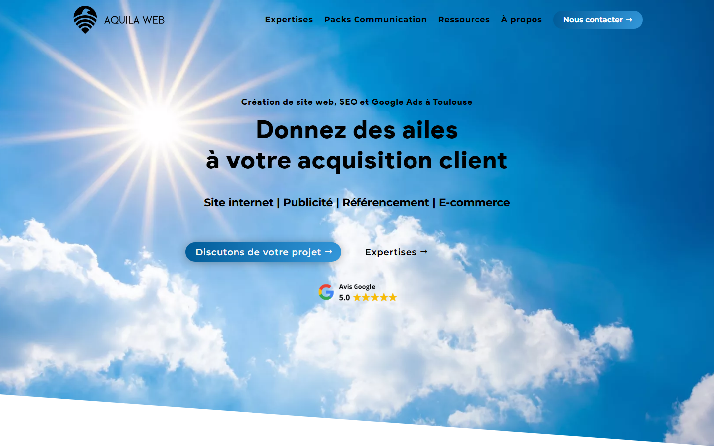 Aperçu du site de Aquila Web