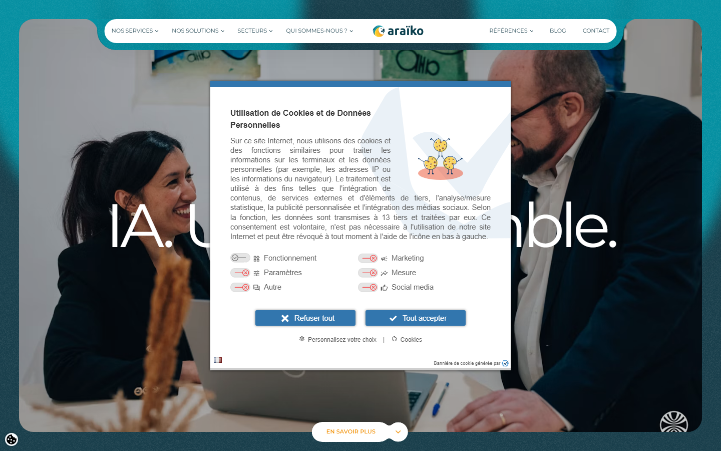 Aperçu du site de Araïko