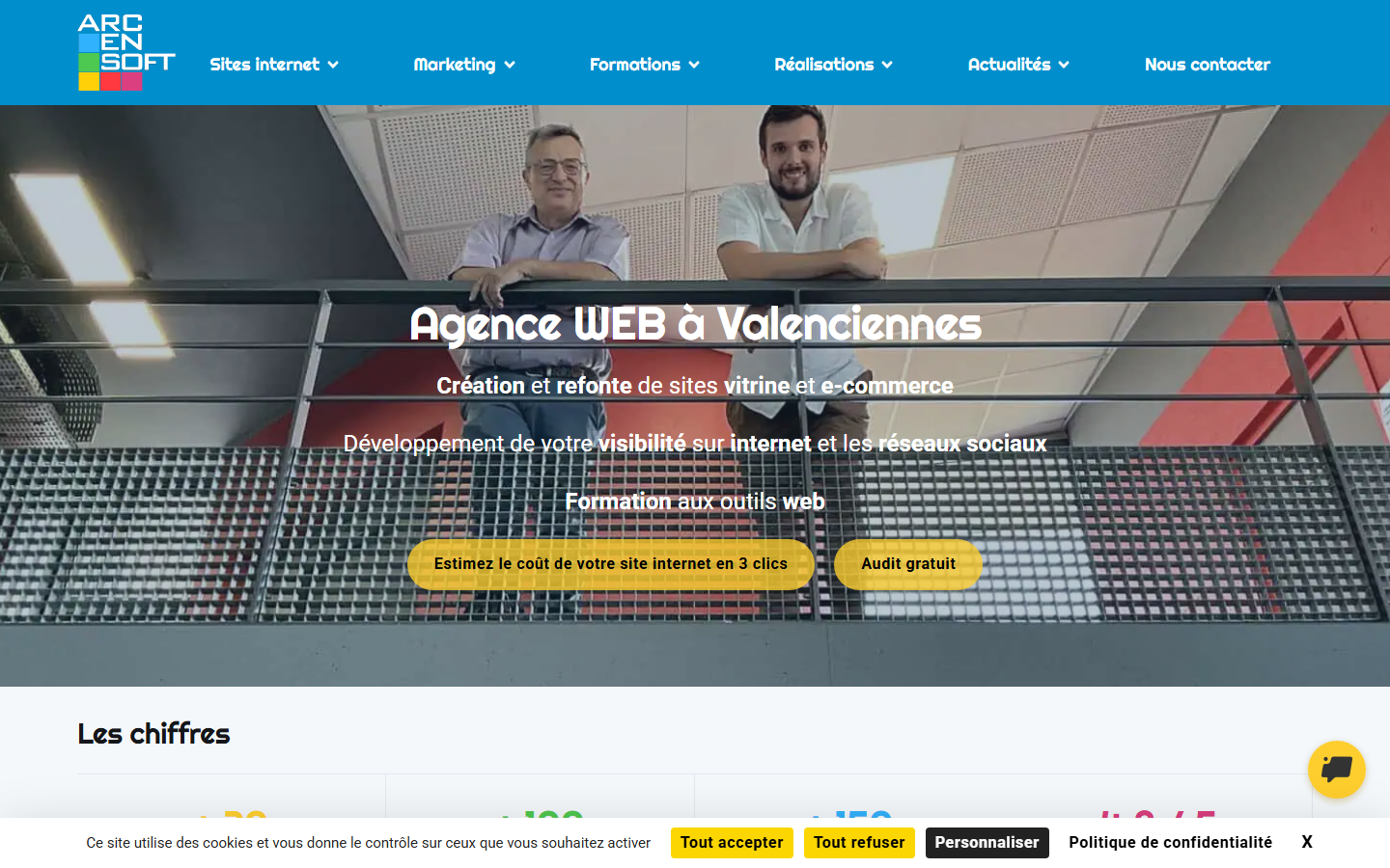 Aperçu du site de ARC EN SOFT