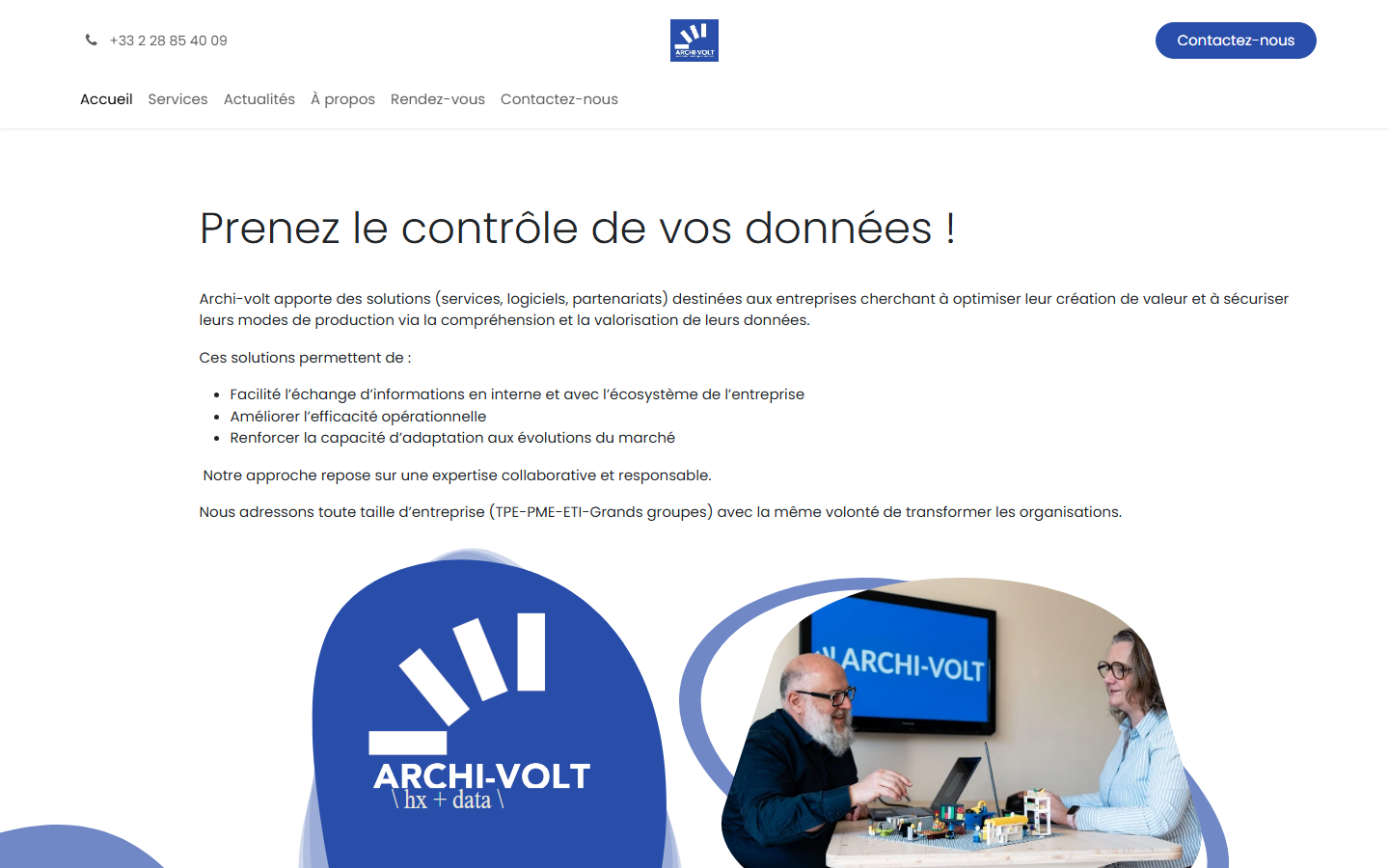 Aperçu du site de Archi-volt