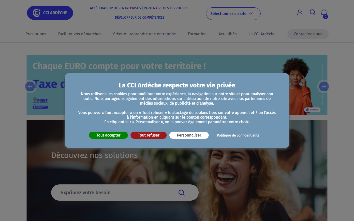 Aperçu du site de CCI Ardèche