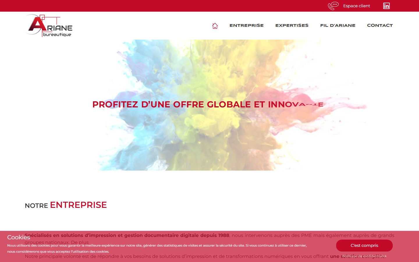 Aperçu du site de ARIANE BUREAUTIQUE