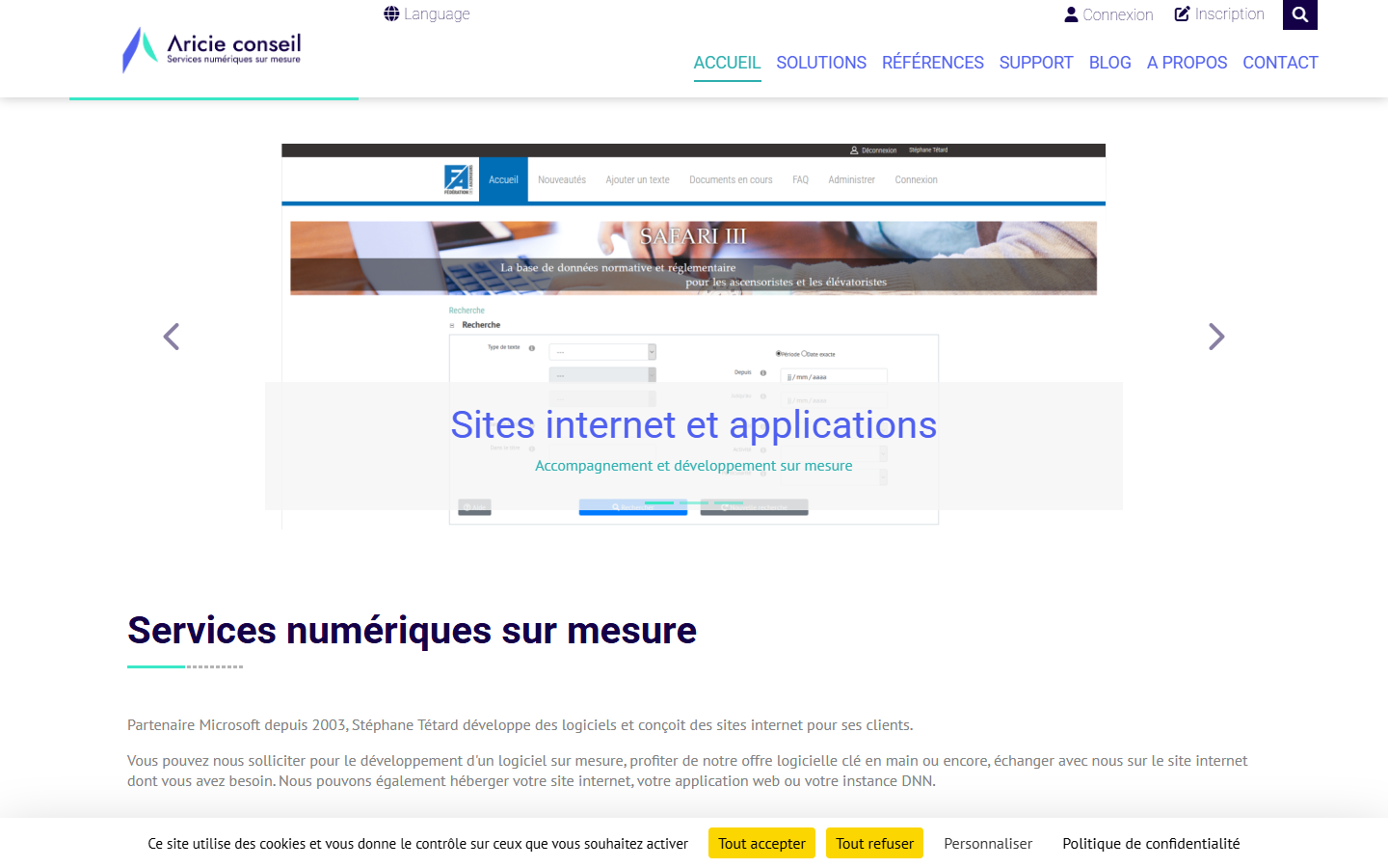 Aperçu du site de ARICIE CONSEIL
