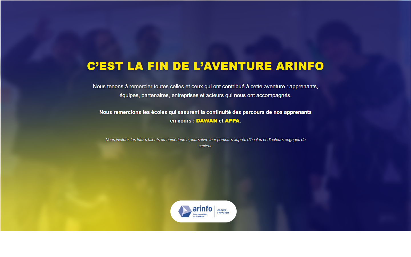 Aperçu du site de Arinfo