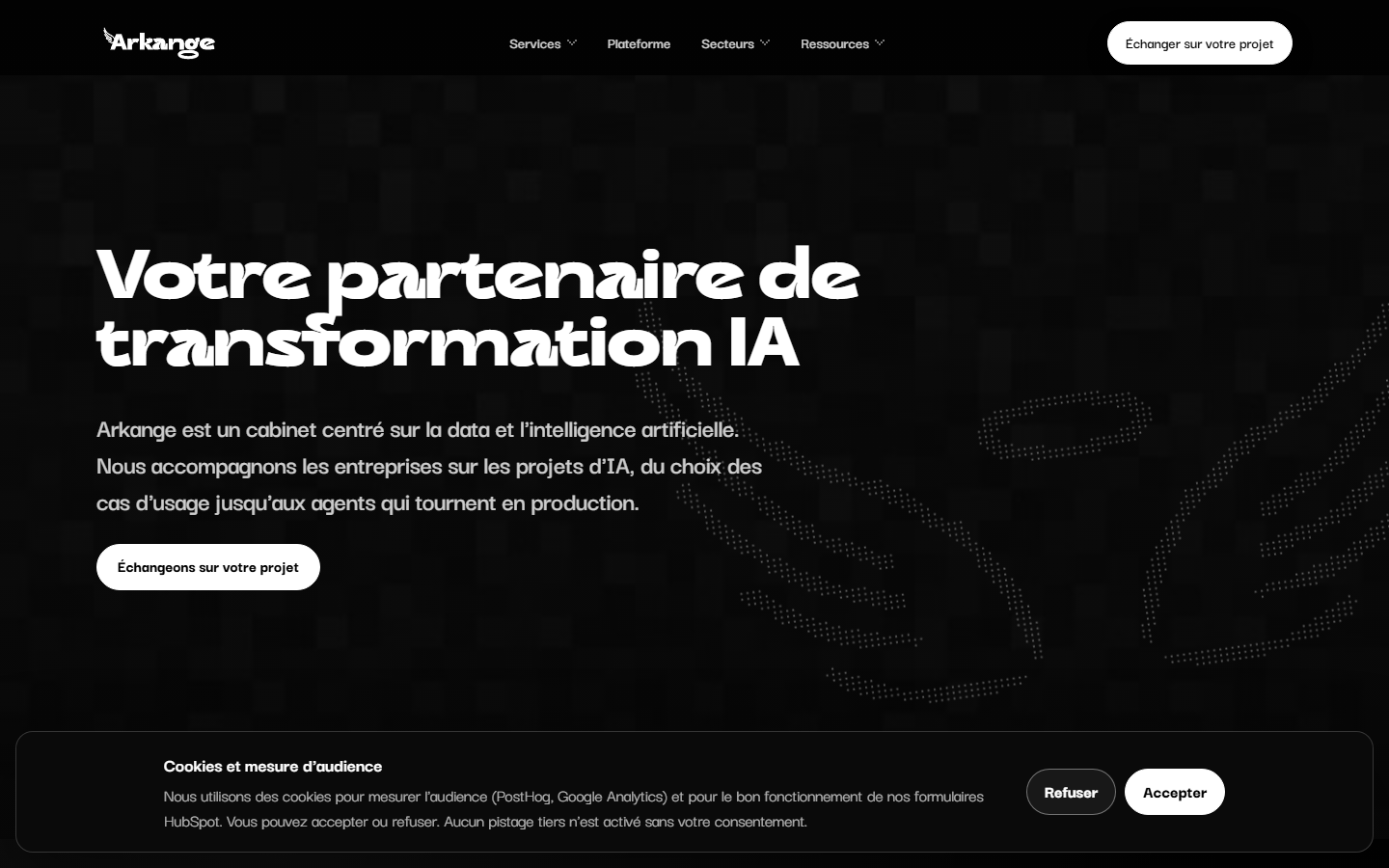 Aperçu du site de Arkange