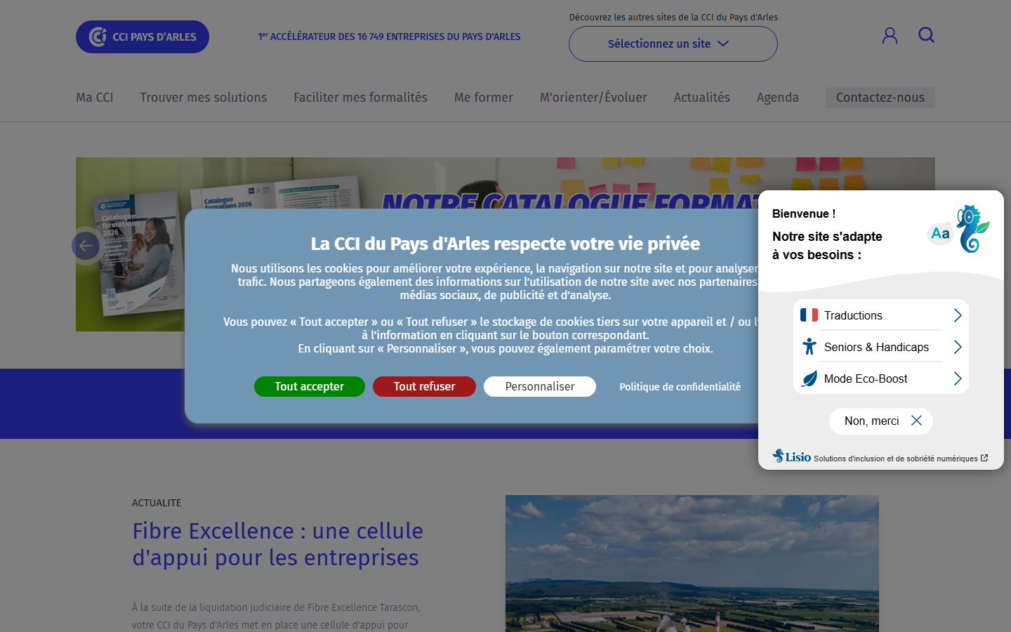Aperçu du site de Chambre de Commerce et d'Industrie du Pays d'Arles