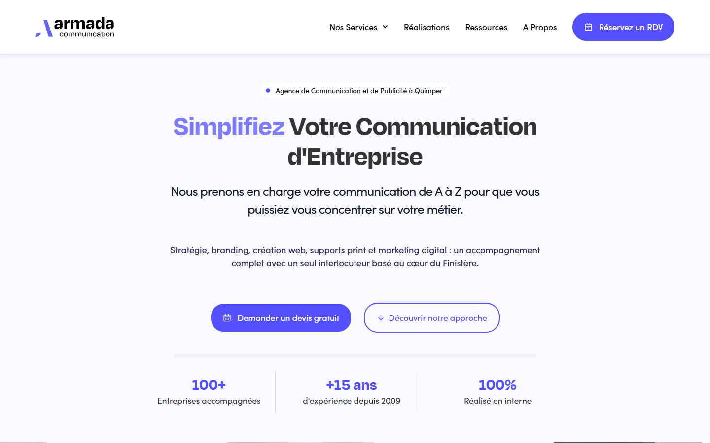 Aperçu du site de ARMADA COMMUNICATION