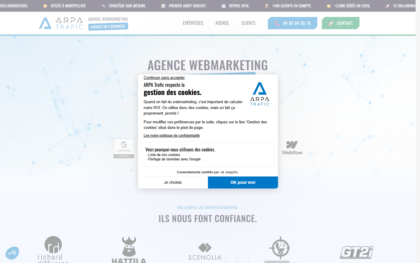 Aperçu du site de ARPA Trafic