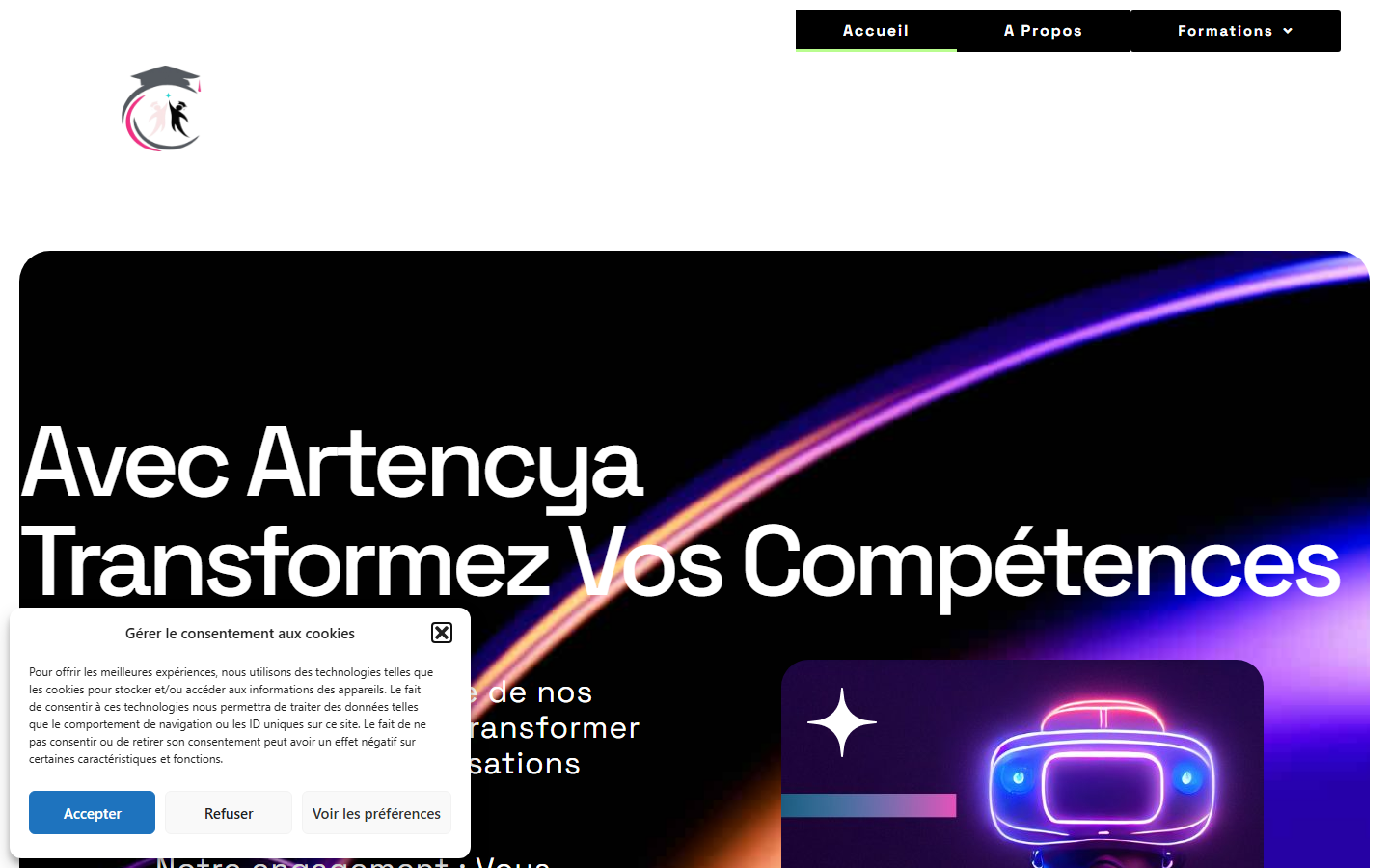 Aperçu du site de ARTENCYA