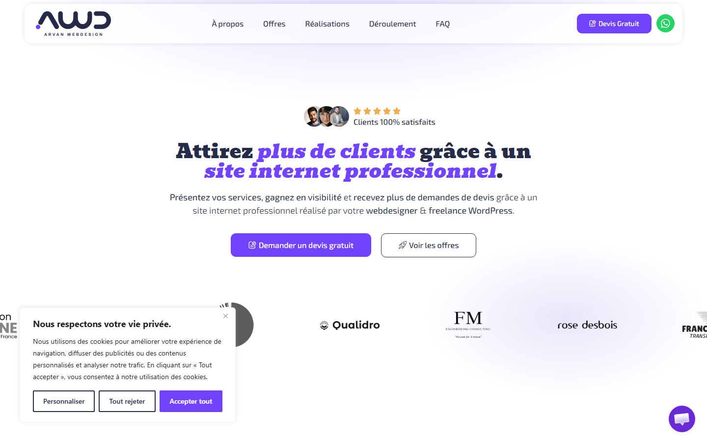 Aperçu du site de Arvan WEBDESIGN
