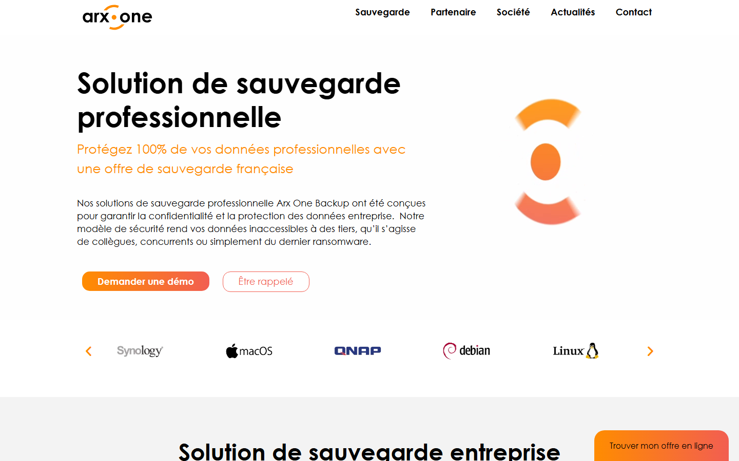 Aperçu du site de ARX ONE