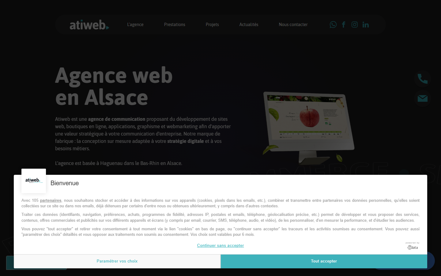 Aperçu du site de ATIWEB