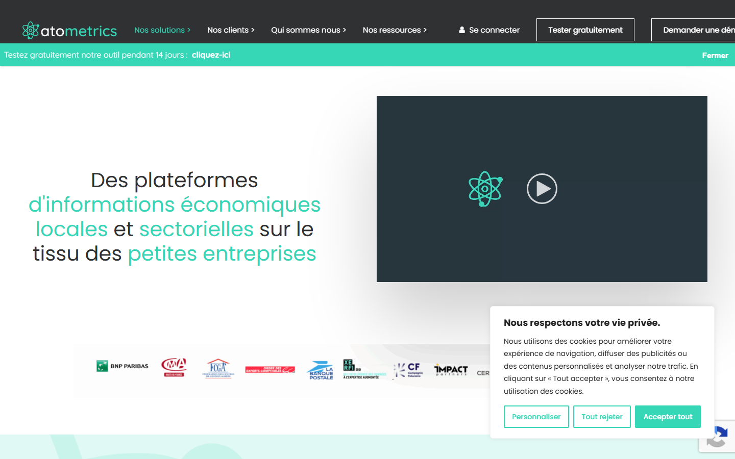 Aperçu du site de ATOMETRICS