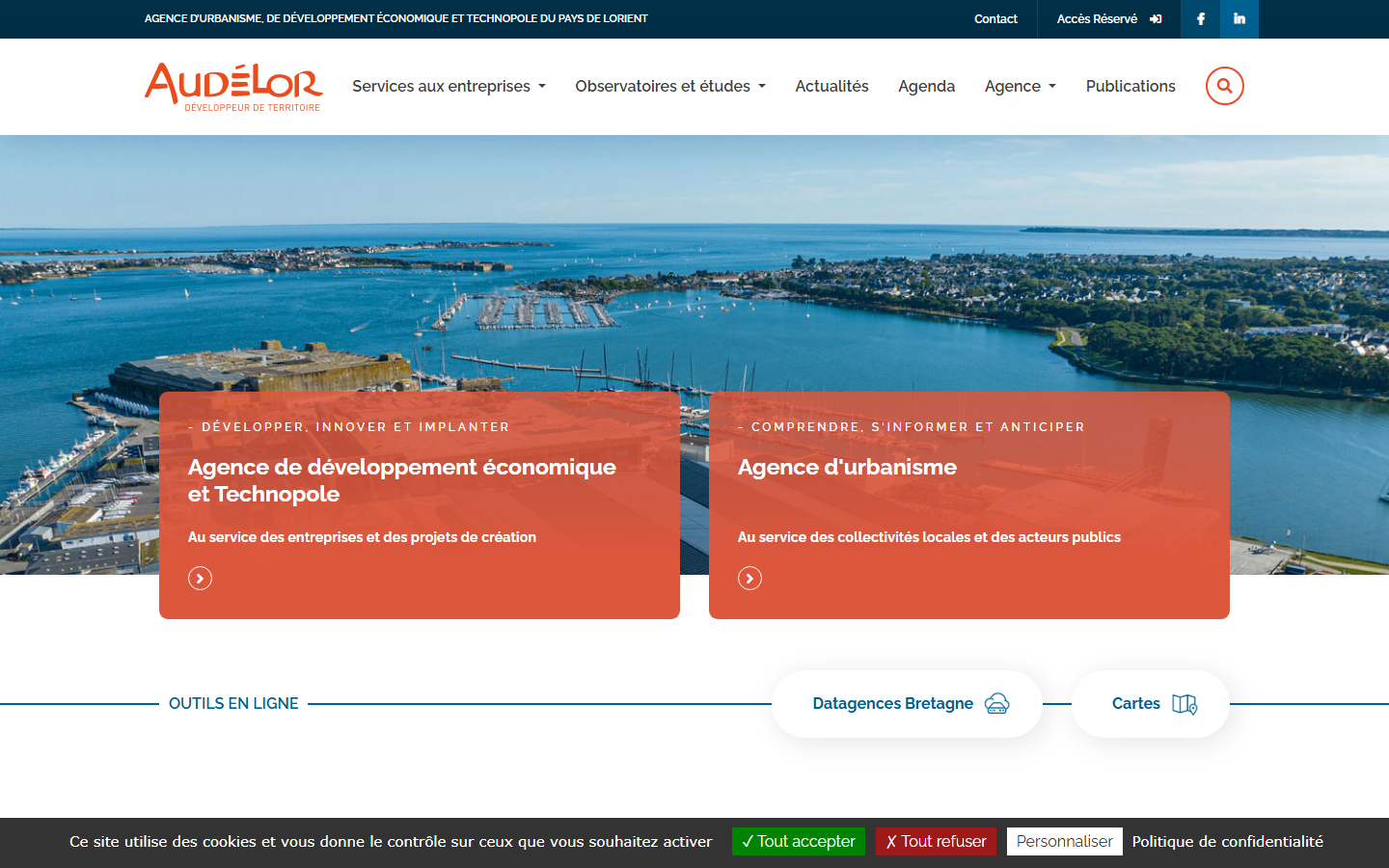 Aperçu du site de Audélor - Lorient Technopole