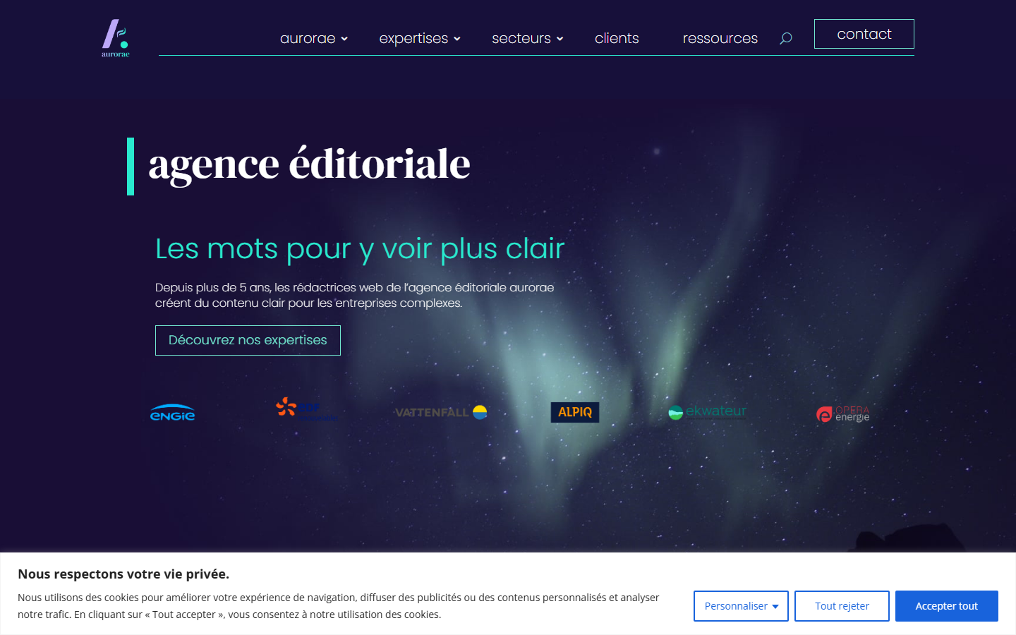 Aperçu du site de aurorae
