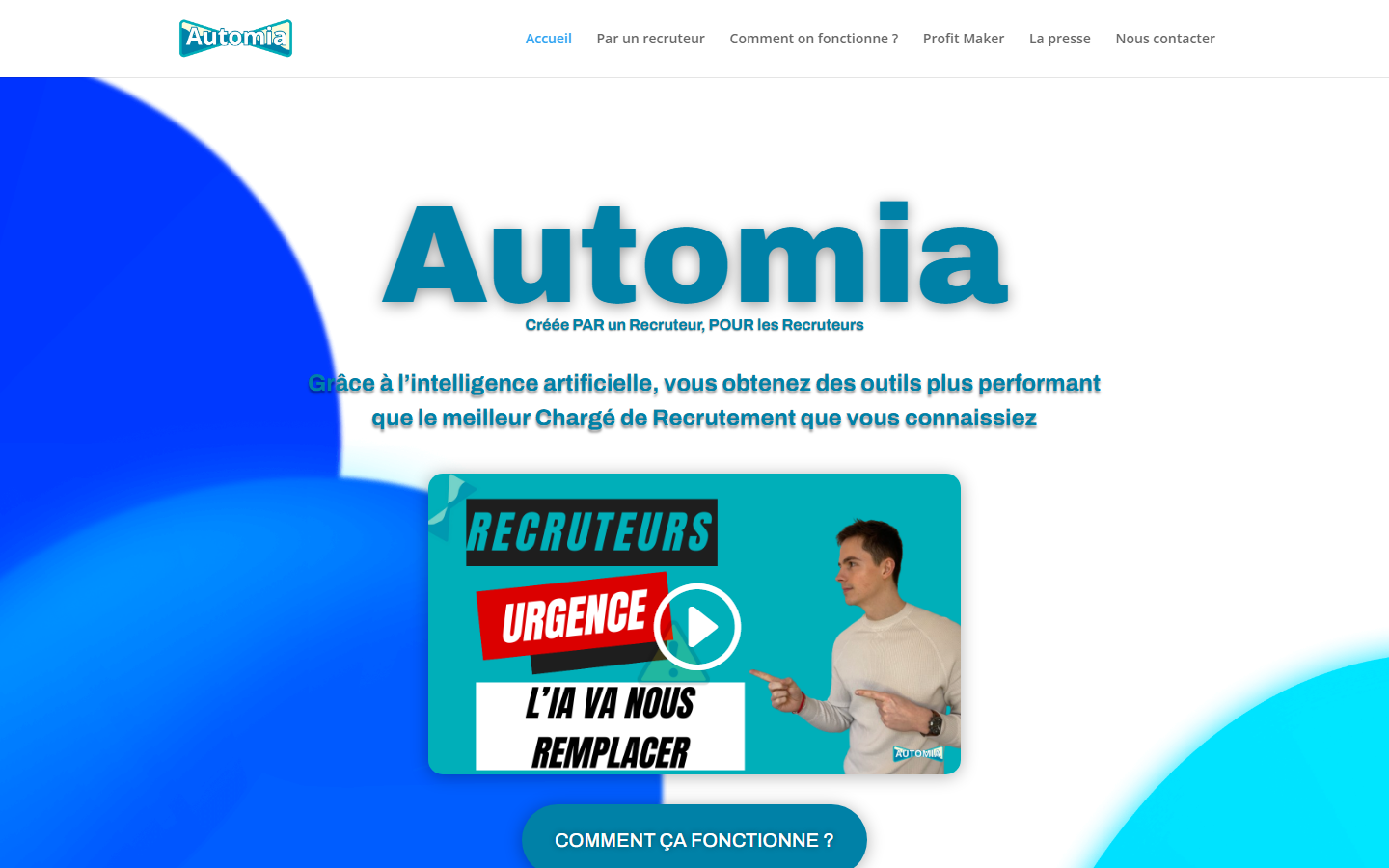 Aperçu du site de Automia