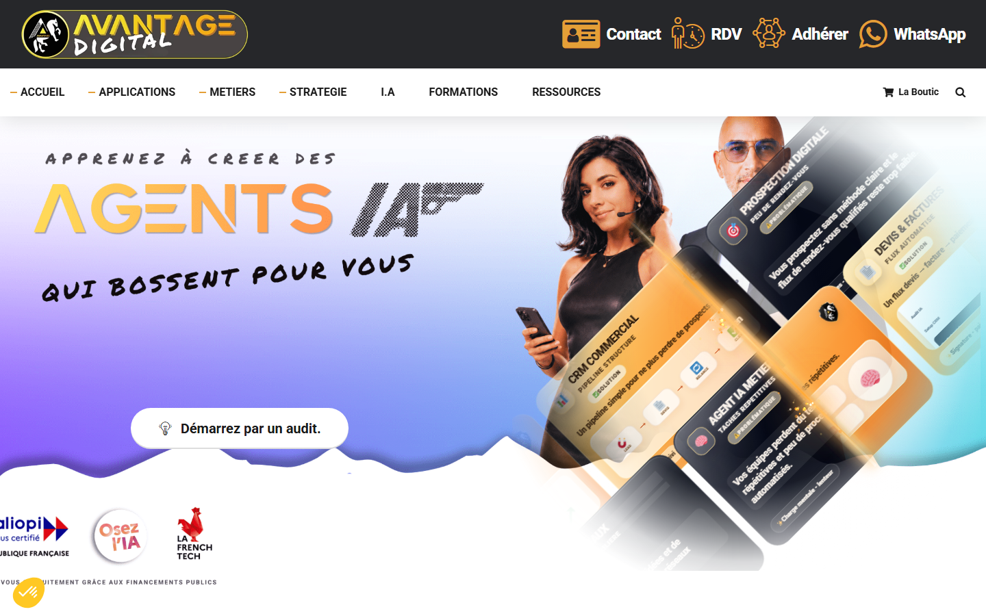 Aperçu du site de AVANTAGE DIGITAL.