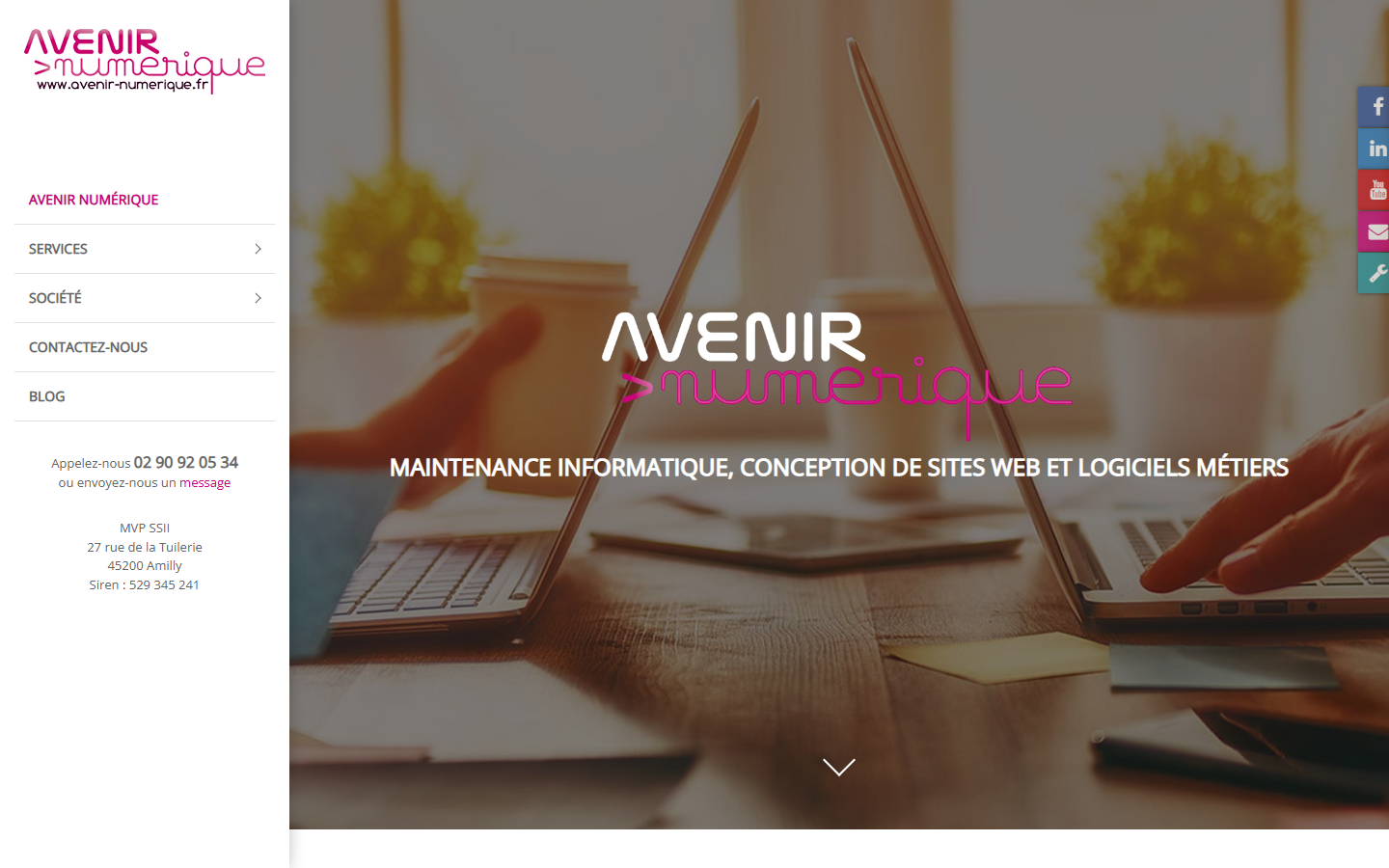 Aperçu du site de Avenir Numérique