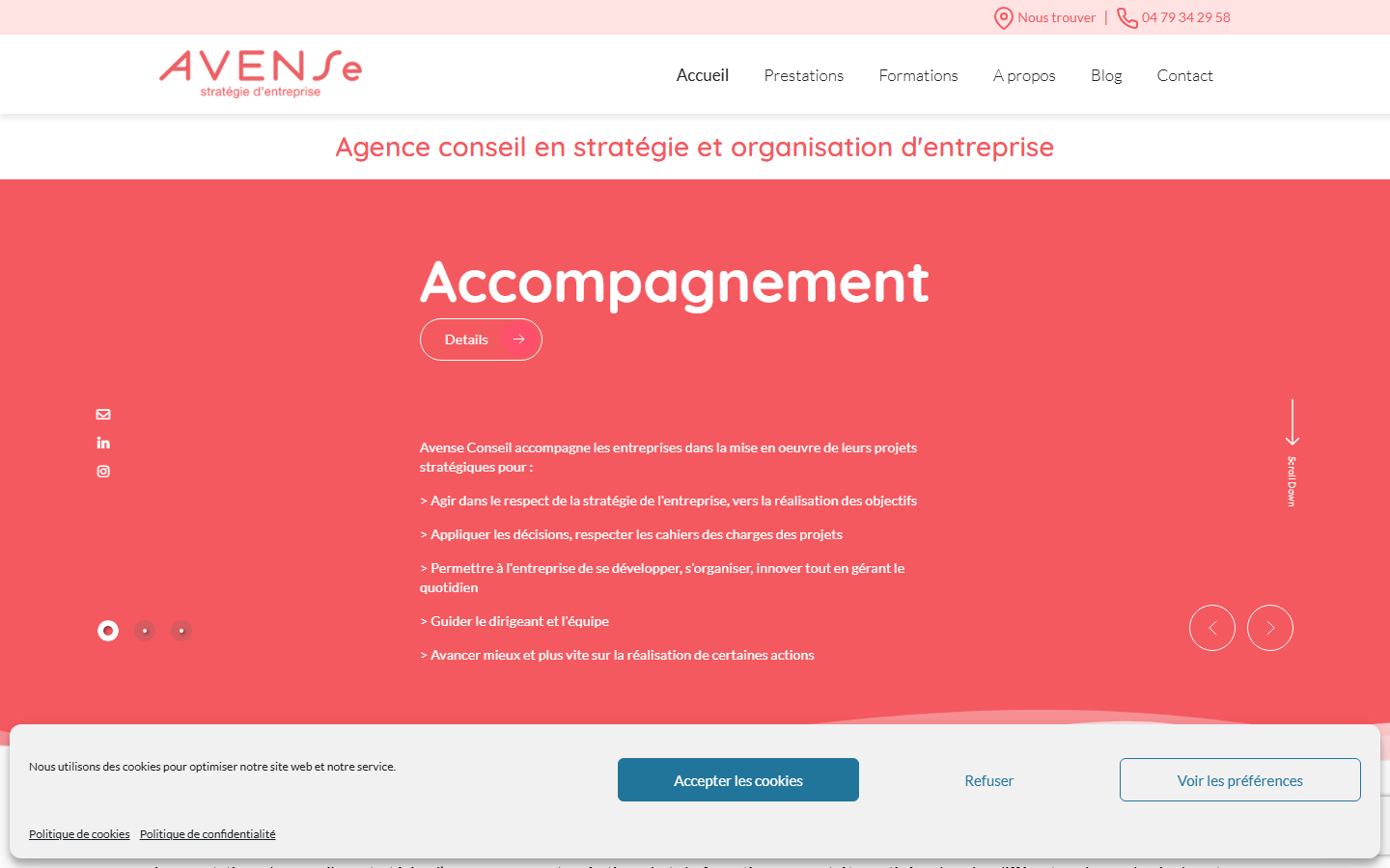 Aperçu du site de Avense
