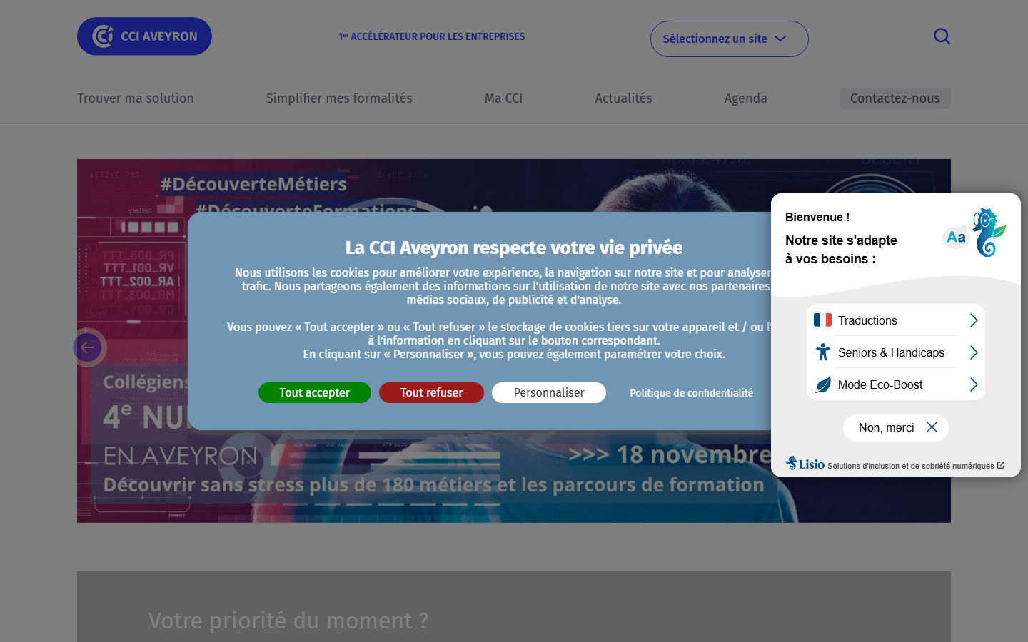 Aperçu du site de CCI Aveyron