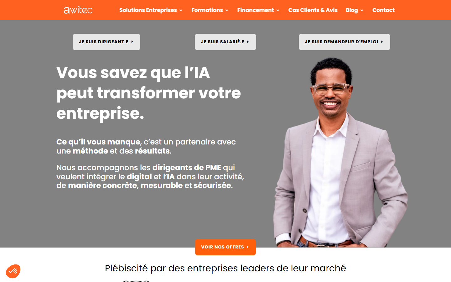 Aperçu du site de Awitec