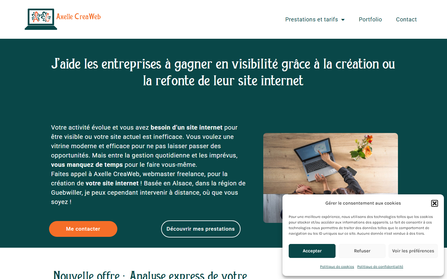Aperçu du site de Axelle CreaWeb