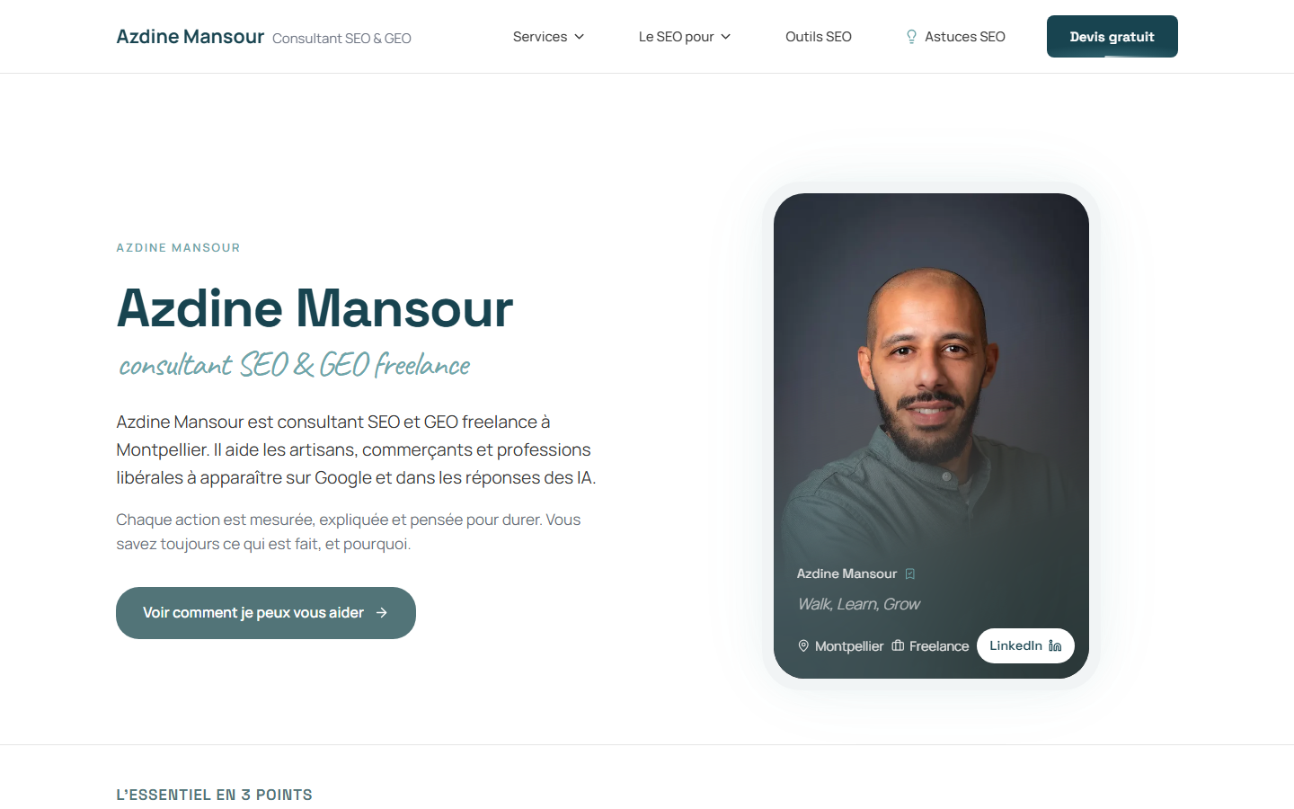 Aperçu du site de Azdine MANSOUR