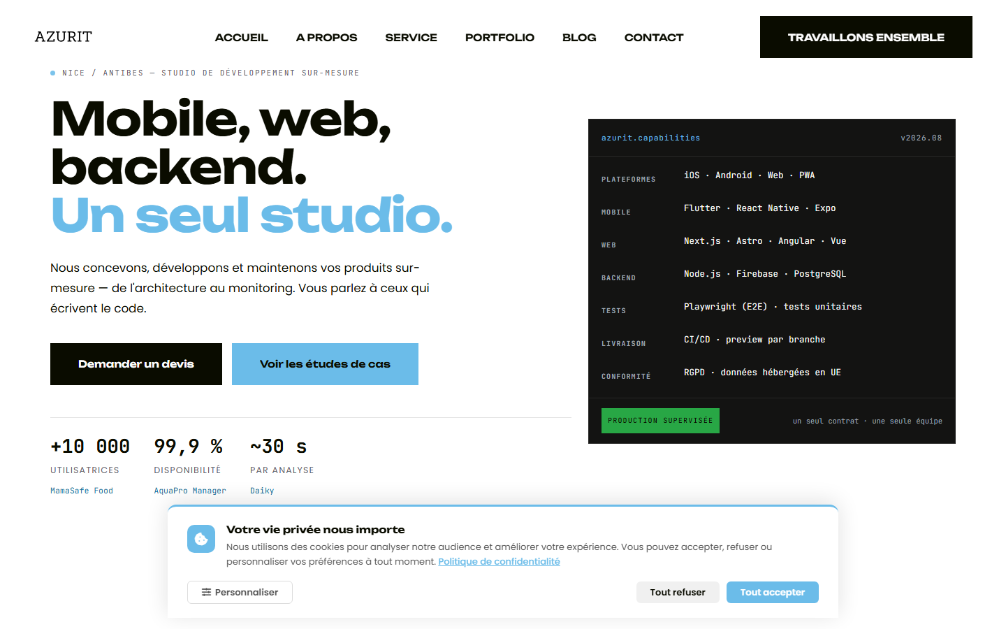 Aperçu du site de AzurIT