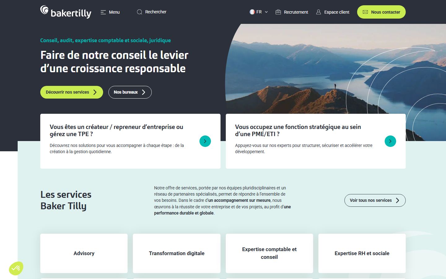 Aperçu du site de Baker Tilly