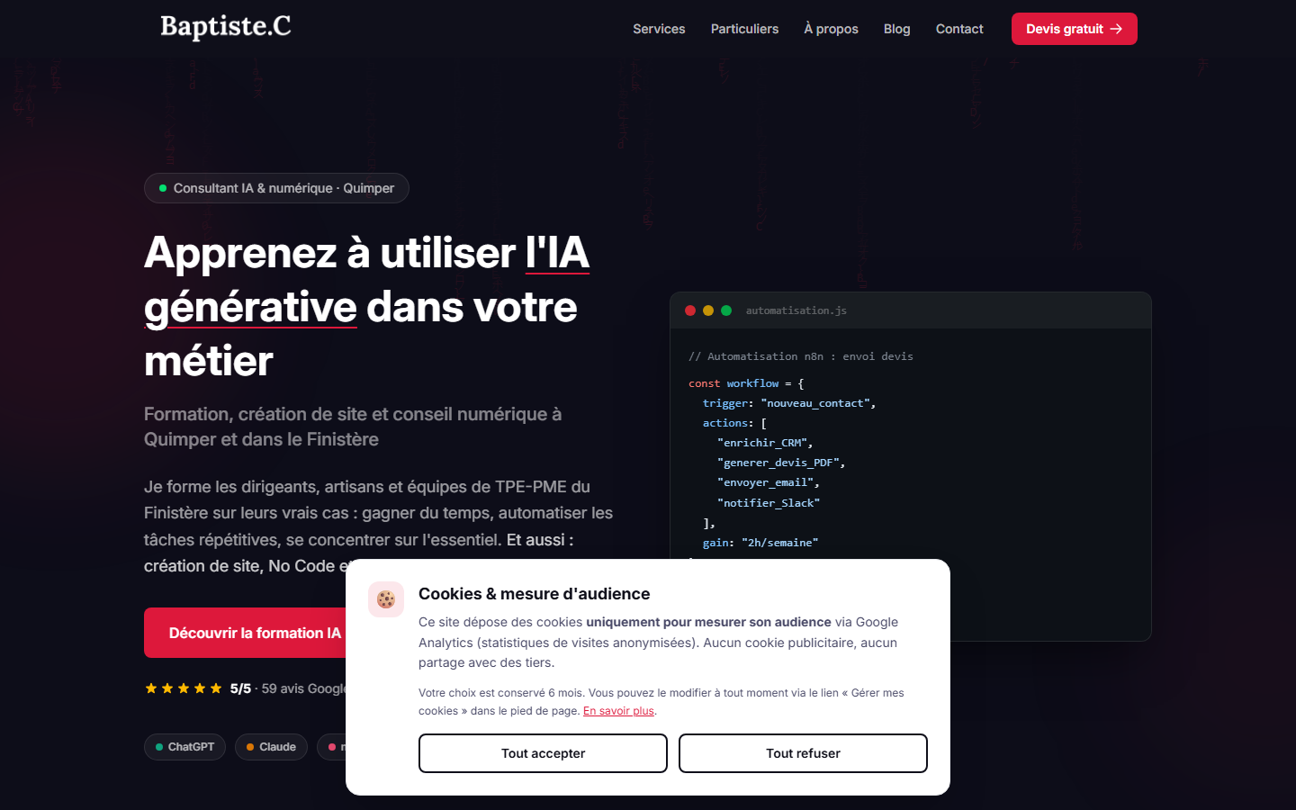 Aperçu du site de Mon assistant numérique Kemper