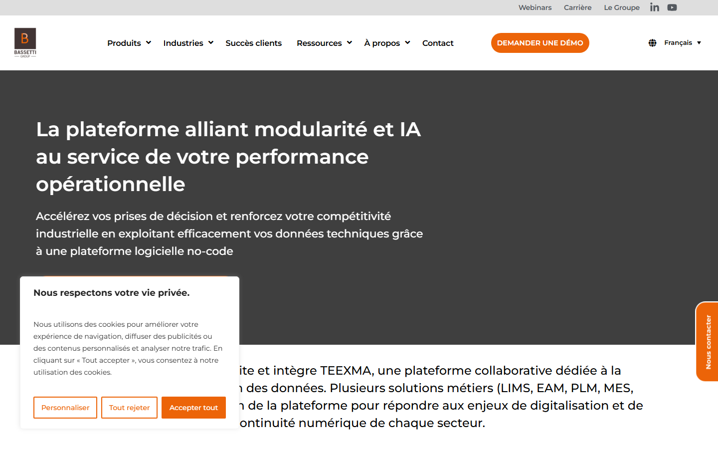 Aperçu du site de Bassetti Ai Services