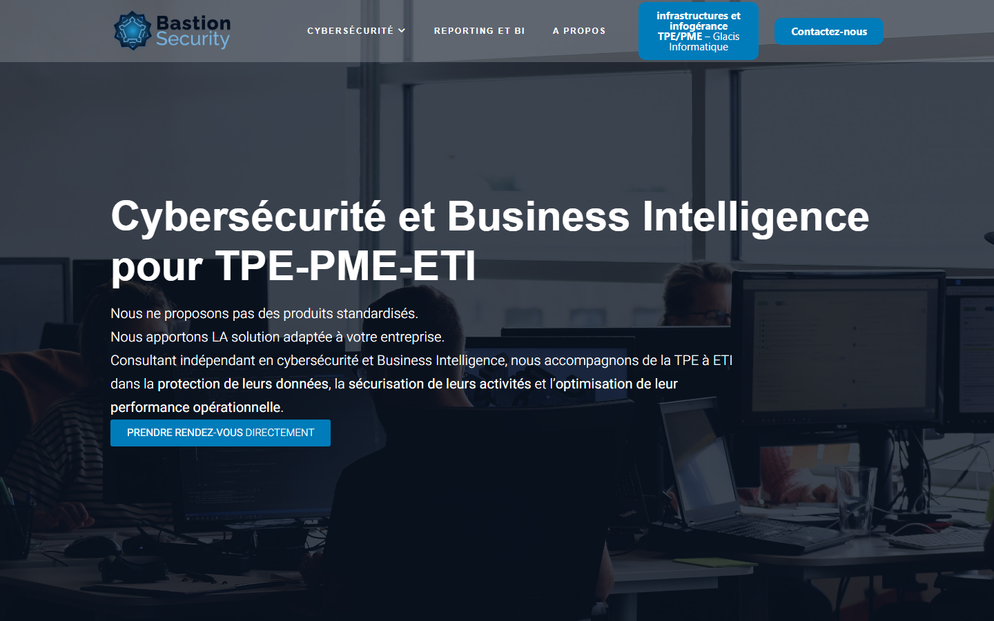 Aperçu du site de Bastion Security