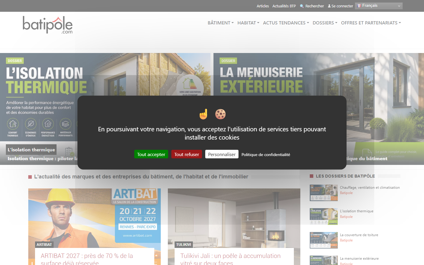 Aperçu du site de Batipole.com