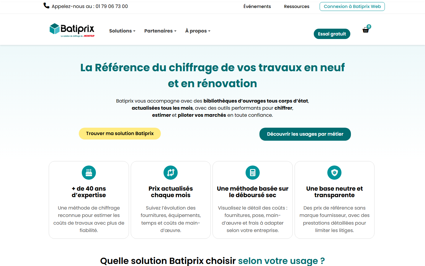 Aperçu du site de Batiprix