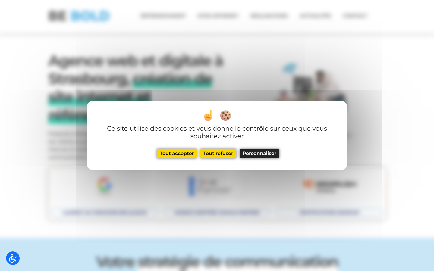 Aperçu du site de BE BOLD