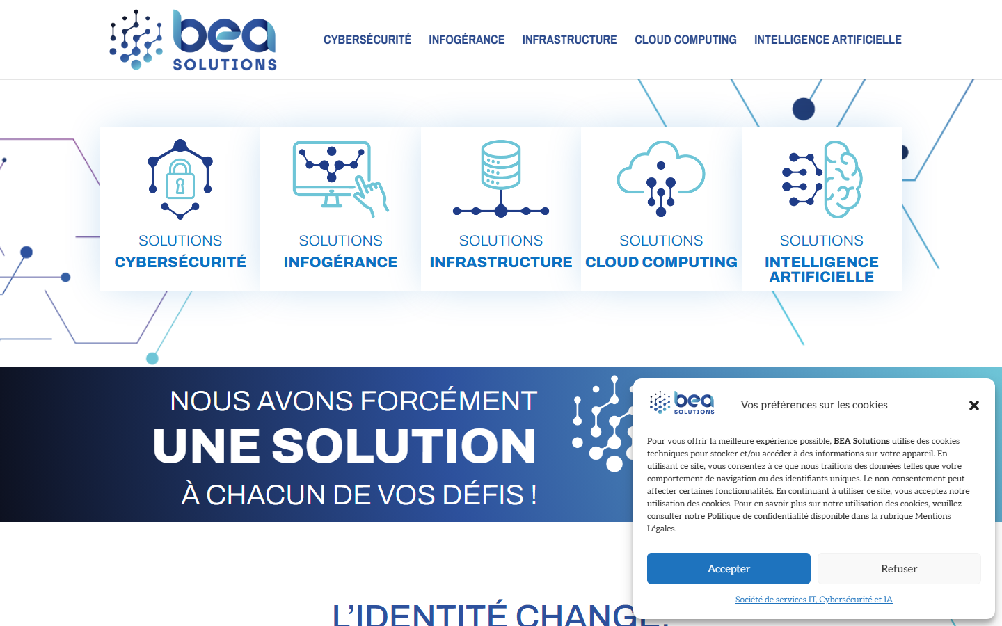 Aperçu du site de BEA INFORMATIQUE