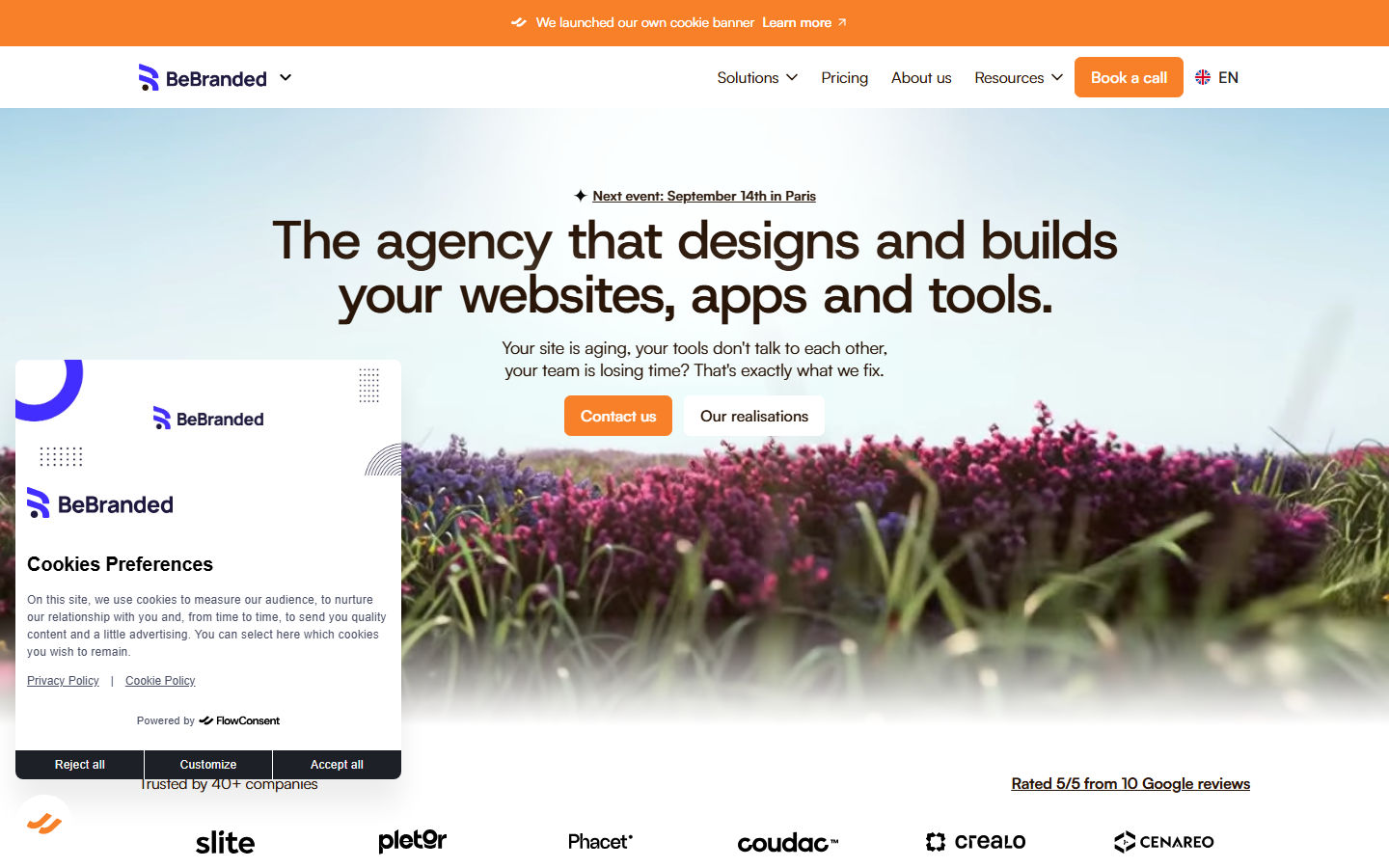 Aperçu du site de BEBRANDED
