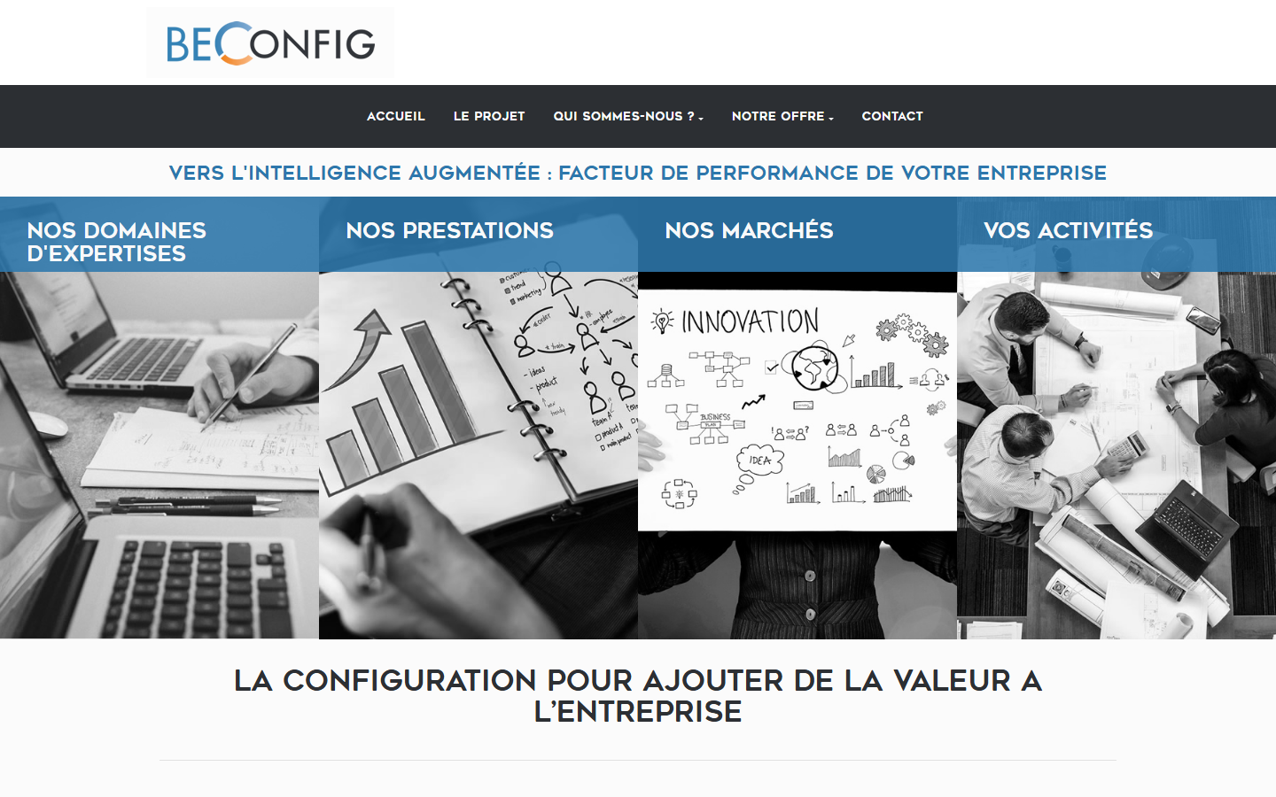 Aperçu du site de BE CONFIG