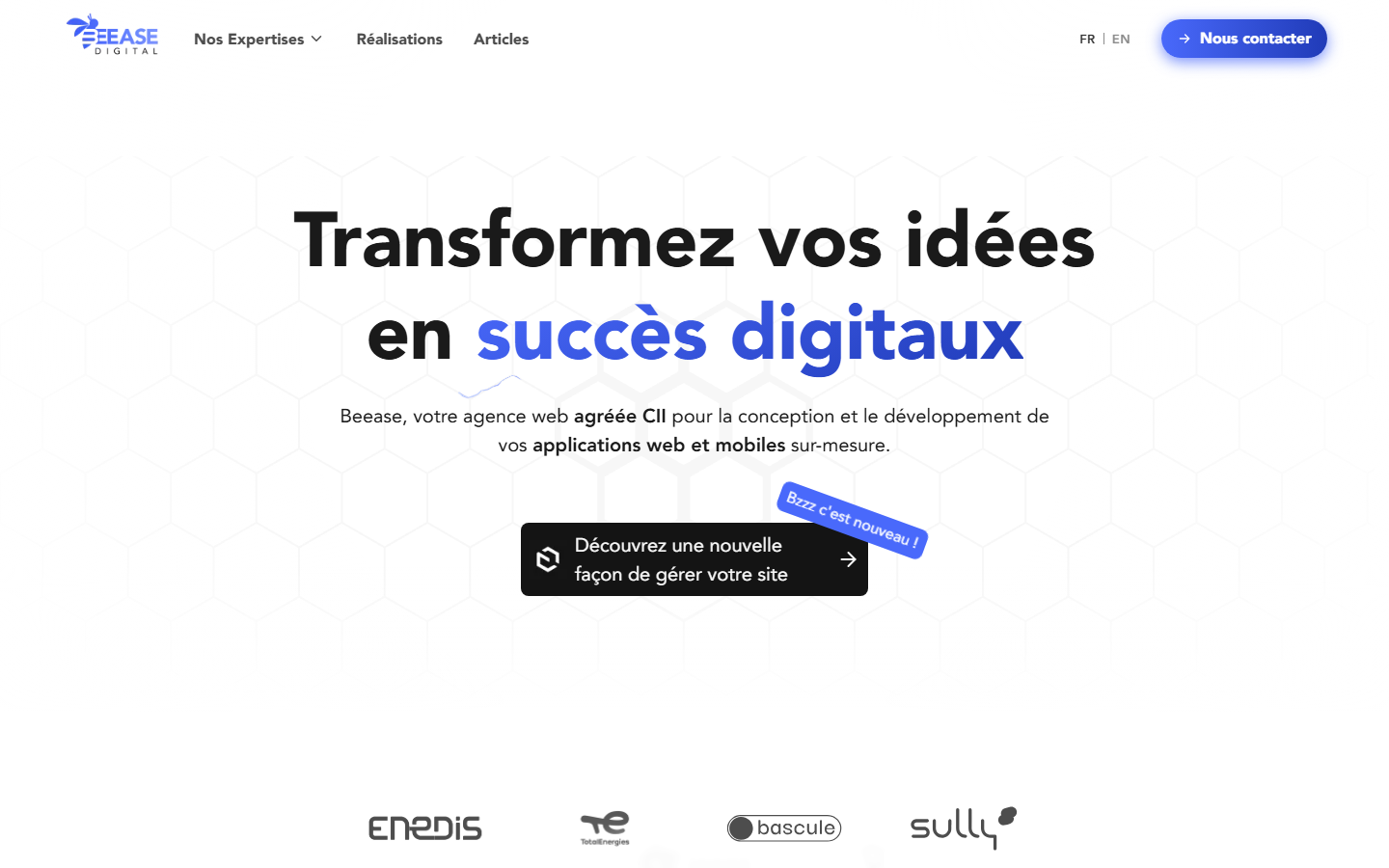 Aperçu du site de Beease Digital