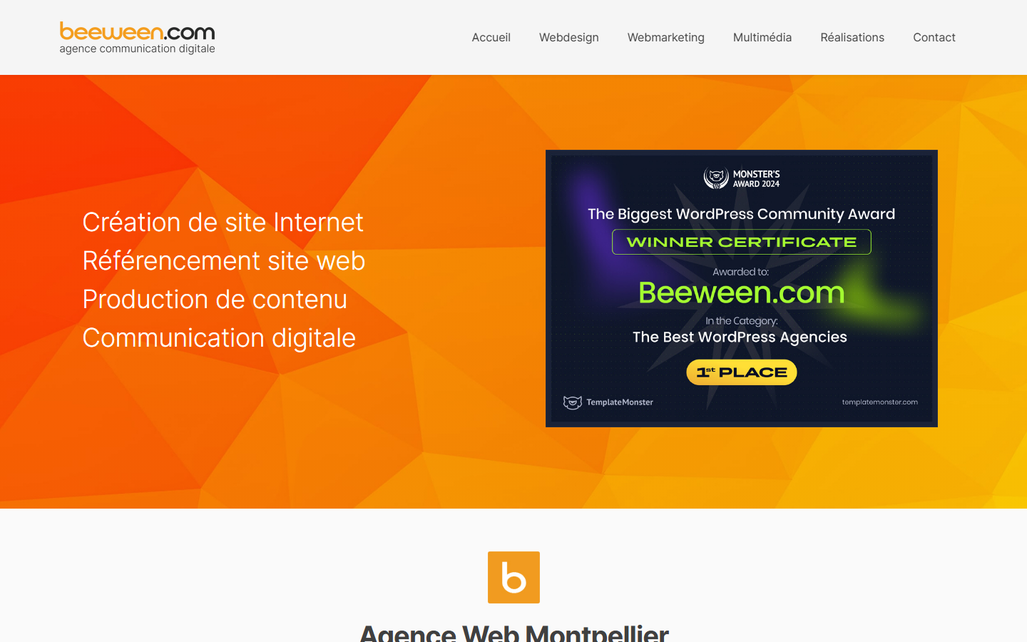 Aperçu du site de Beeween.com