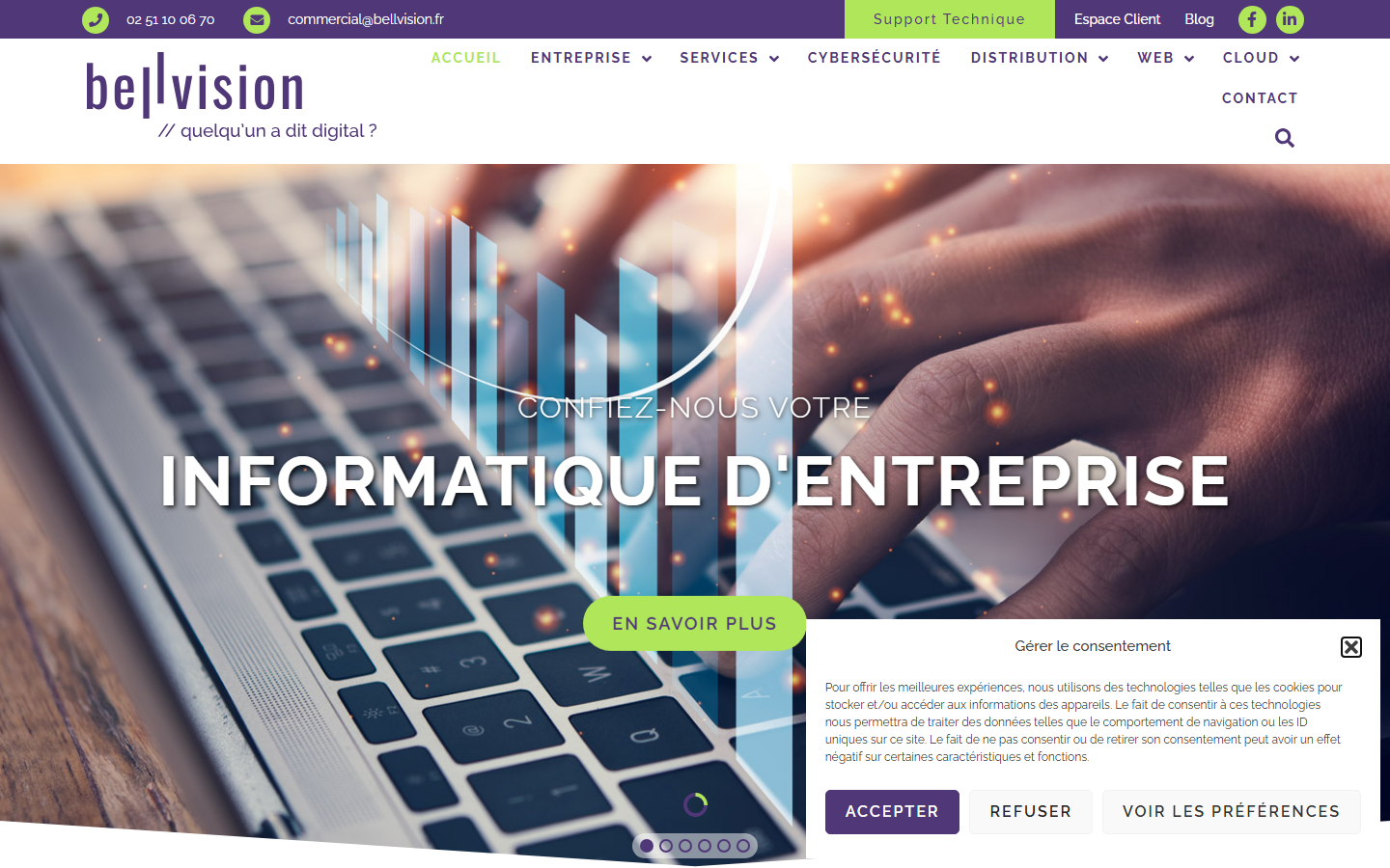 Aperçu du site de BELL VISION