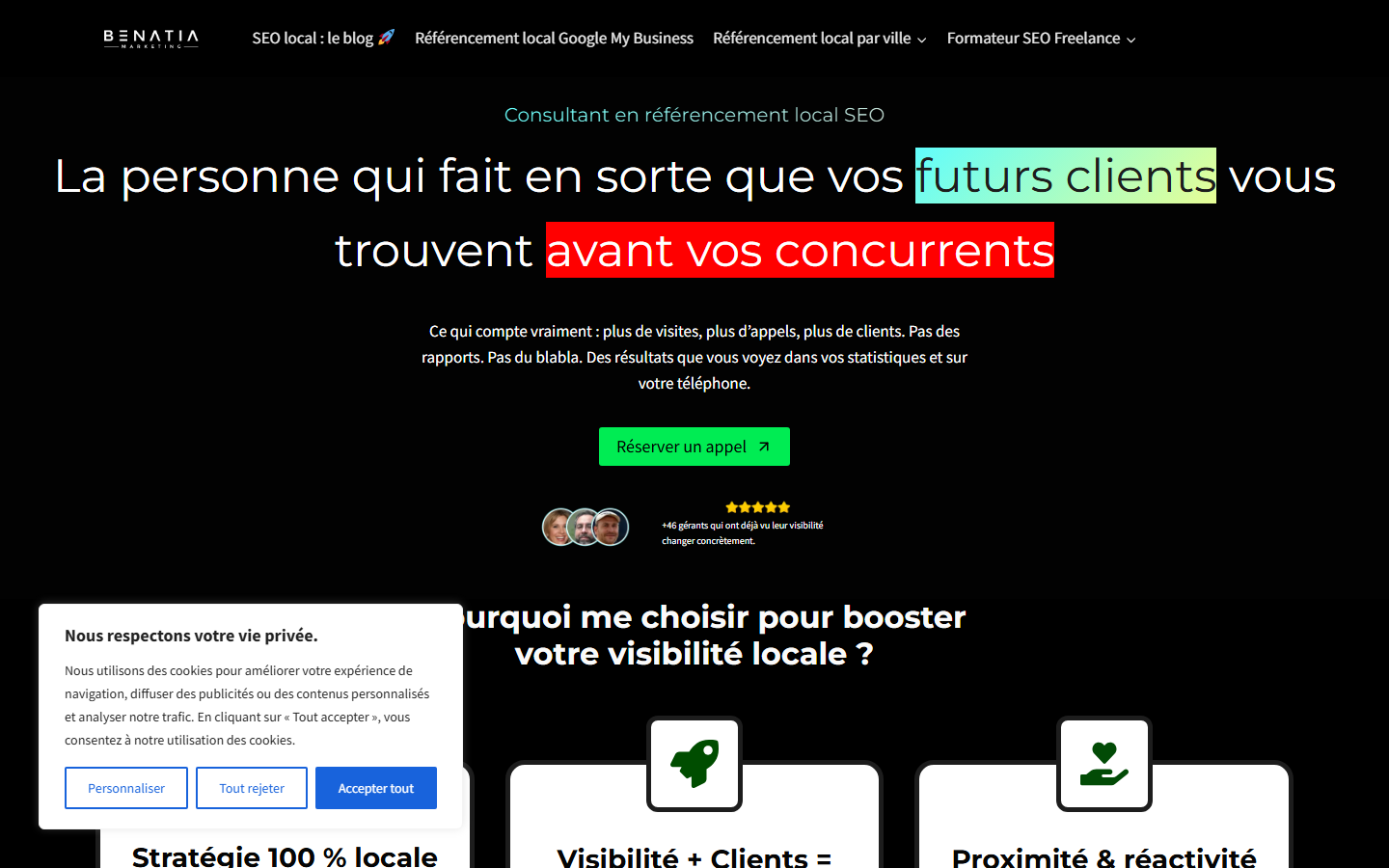 Aperçu du site de Benatia Marketing