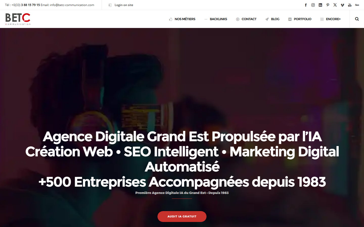 Aperçu du site de B ET C