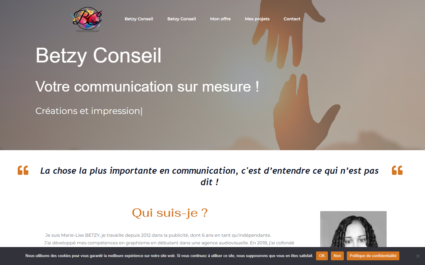 Aperçu du site de Betzy Conseil