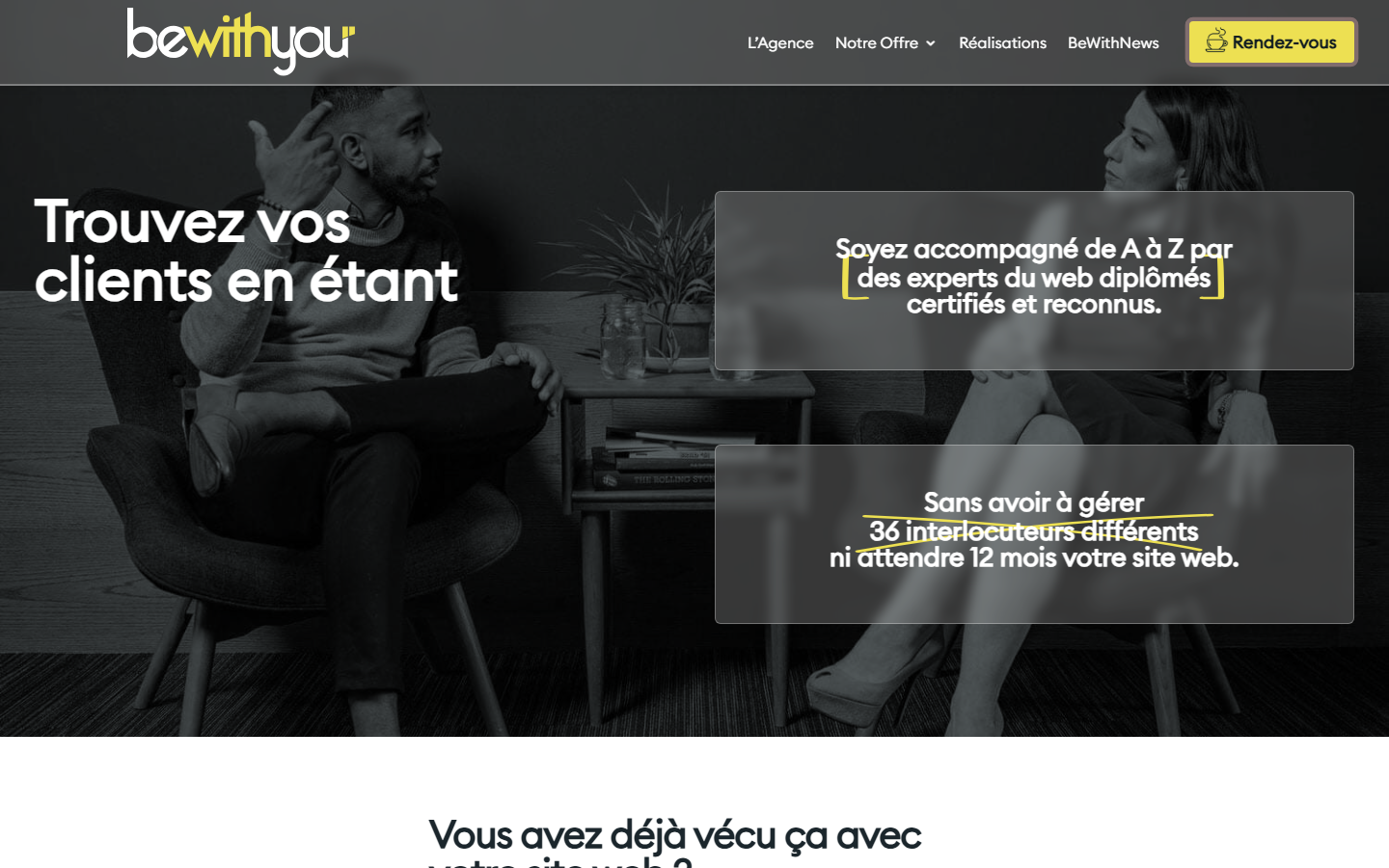 Aperçu du site de BeWithYou