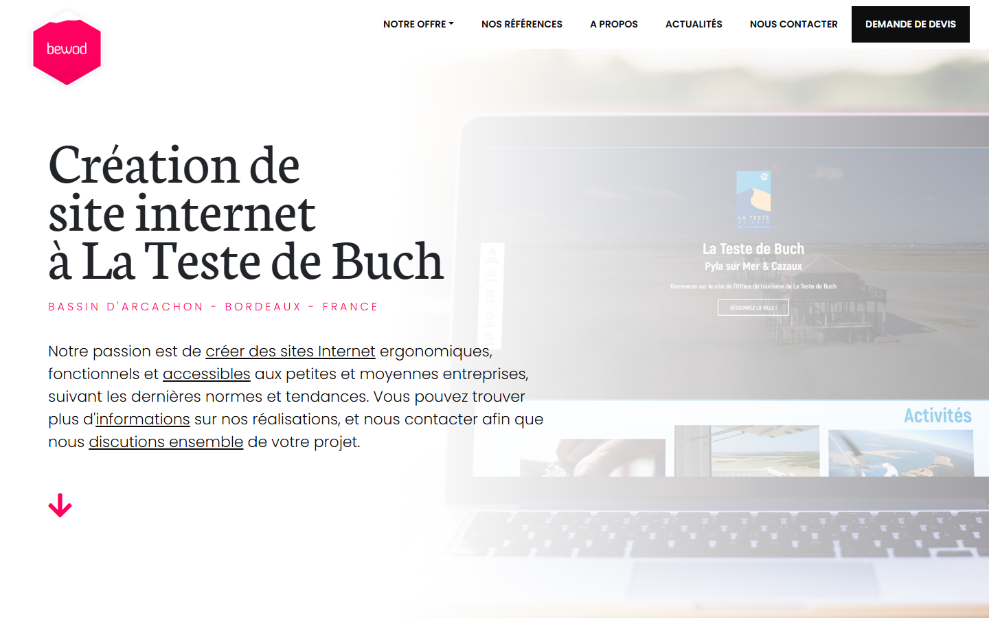 Aperçu du site de Bewod