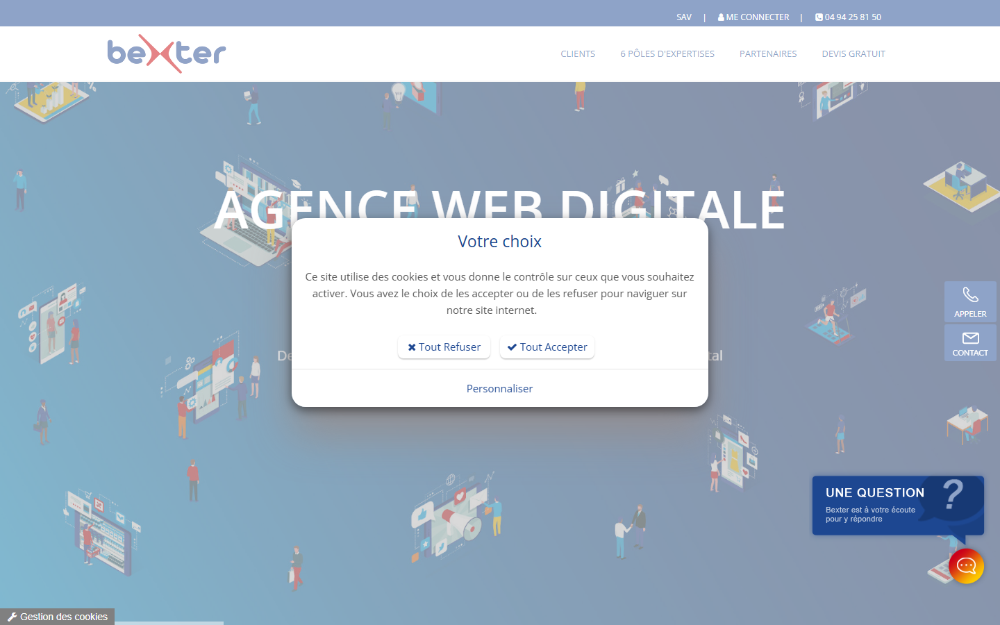 Aperçu du site de BEXTER