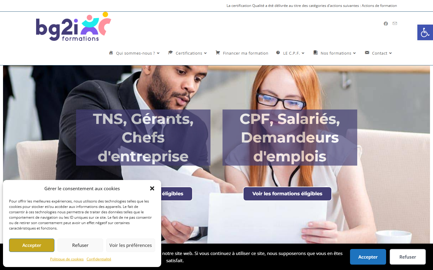 Aperçu du site de BG2I