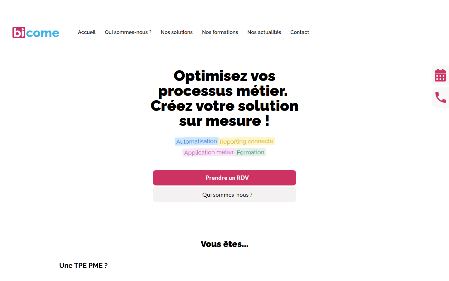 Aperçu du site de BICOME CONSULTING
