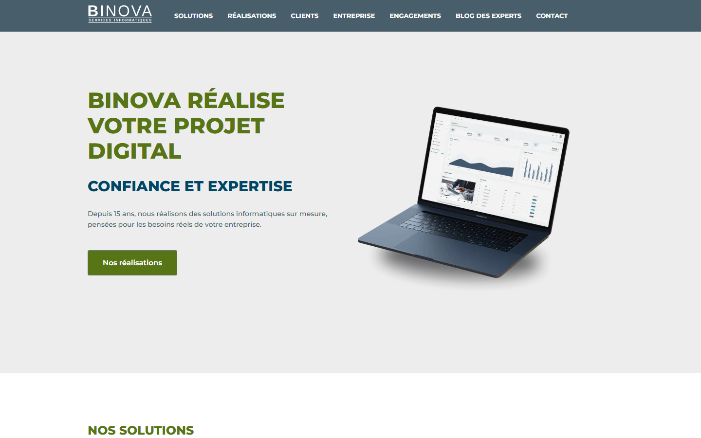 Aperçu du site de BINOVA SERVICES INFORMATIQUES